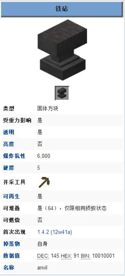 《我的世界》铁砧制作与用途指南