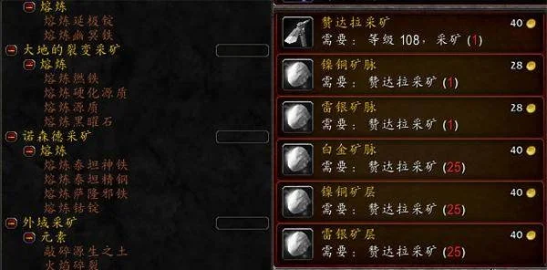 魔兽世界部落采矿技能提升攻略与珠宝加工指南