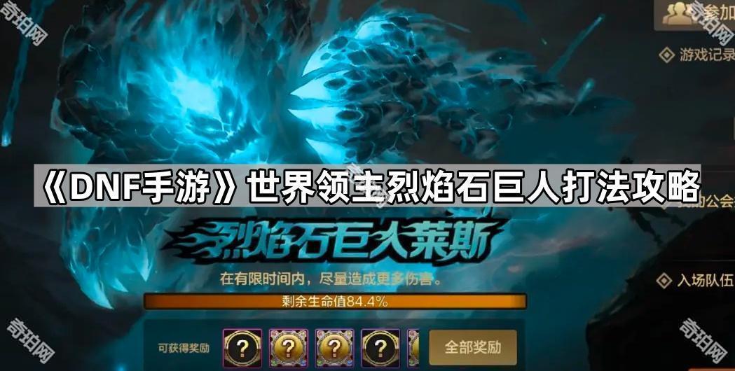 DNF手游烈焰石巨人莱斯打法攻略：属性、机制与组队策略