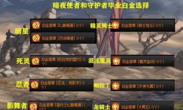 DNF周年庆全职业白金徽章推荐与解析