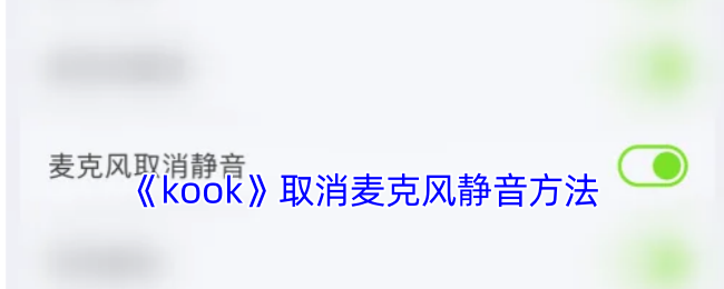 KOOK麦克风静音取消全攻略