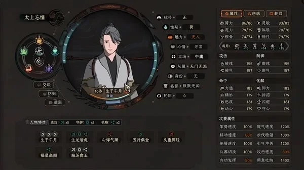 《太吾绘卷》天人中分男捏脸数据-太吾绘卷天人捏脸解析