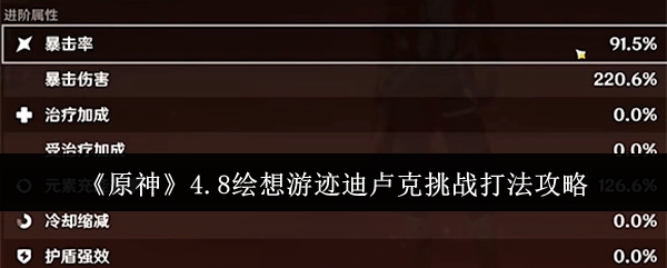 原神4.8绘想游迹迪卢克挑战全攻略：60秒通关技巧与配置详解