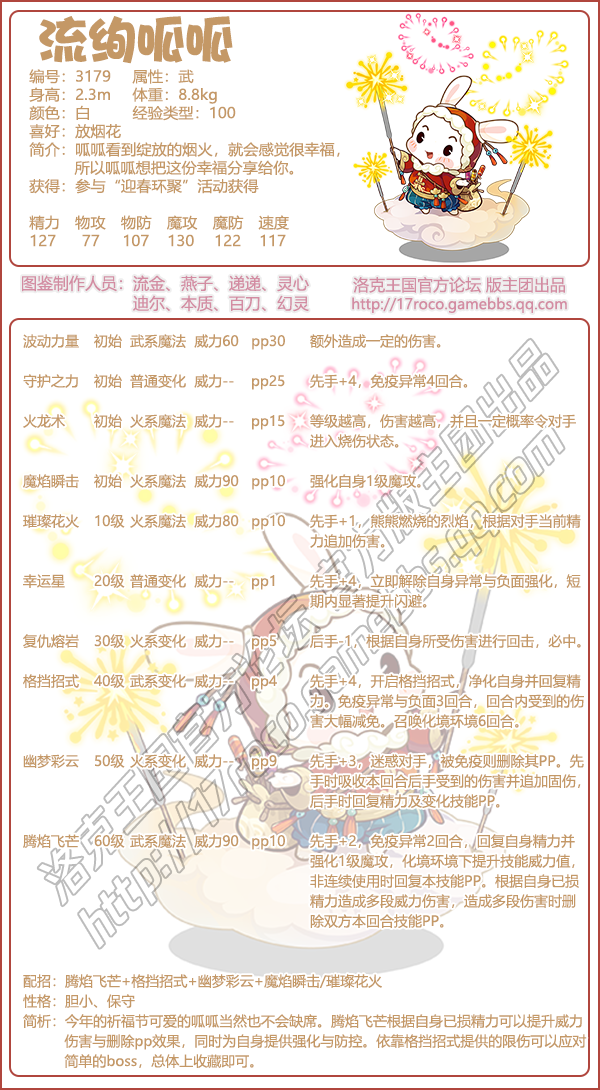 洛克王国流绚呱呱技能表图鉴分享：属性、配招及玩法解析