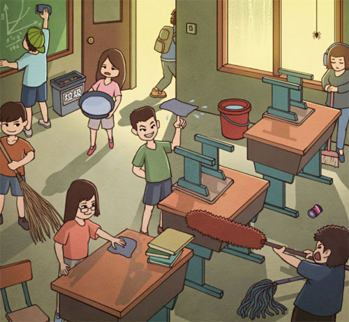 班主任模拟器第十七关通关攻略：大扫除场景详解