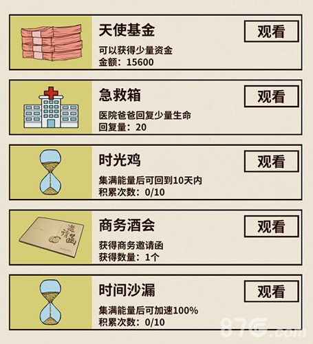 爸爸活下去广告多久重置 奖励CD刷新时间介绍