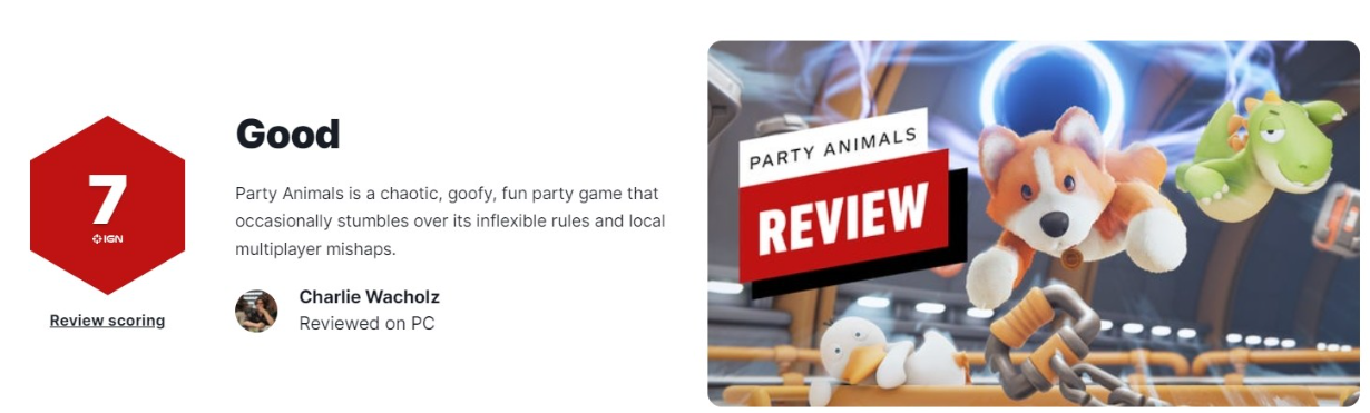 猛兽派对IGN评分出炉：7分，可爱又混乱，本地分屏体验待改进