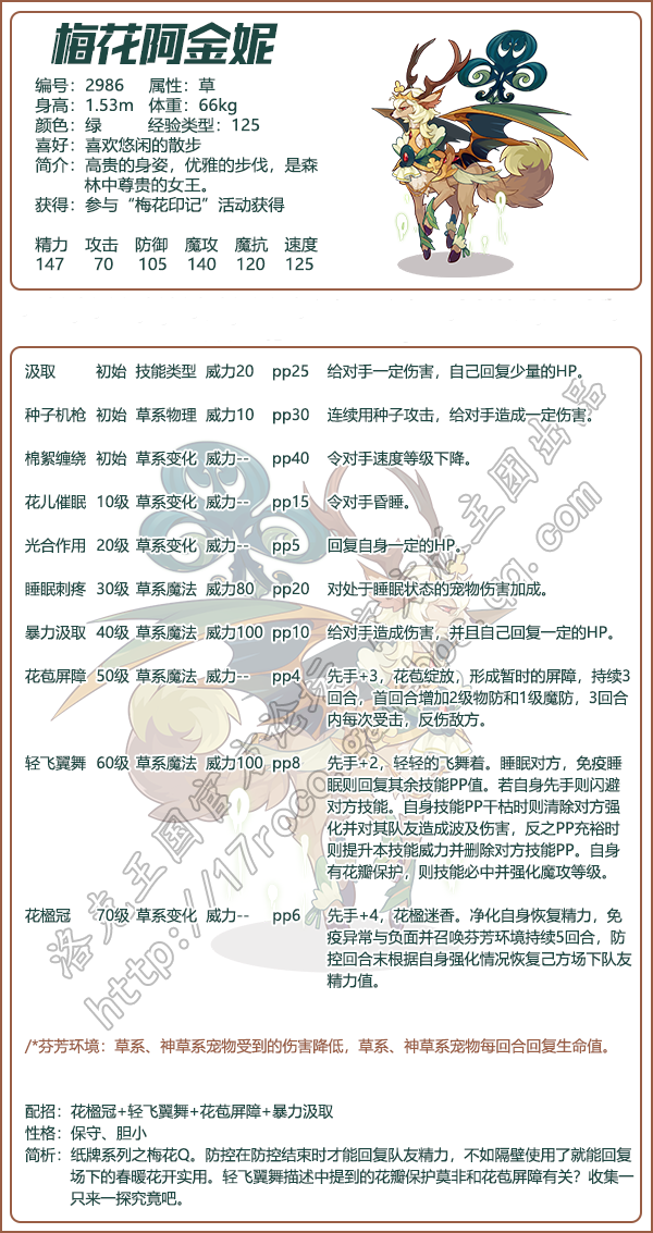 洛克王国梅花阿金妮技能全解析