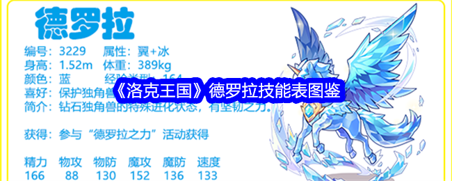 洛克王国德罗拉技能表图鉴详解：属性、技能及玩法全解析